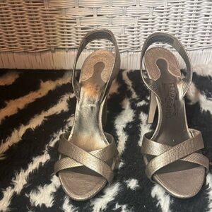 Elegant Metallic Strappy Heels